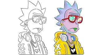 How to draw Rick and Morty Hypebeast