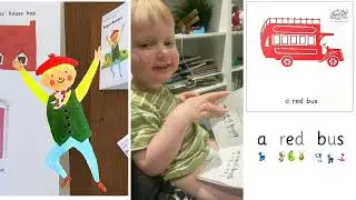 Teaching 2 year olds to read with The Village with Three Corners. Avery meets Roger Red-hat! #shorts