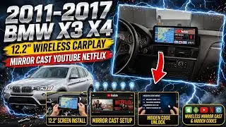 2011-2017 BMW X3 X4 Carplay Android Auto wireless mirror cast youtube Netflix waze Hidden code 12.2"