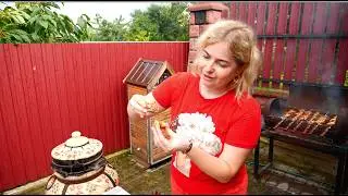We are preparing a minced meat roll on the grill! Life in a Ukrainian village