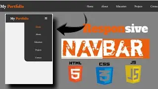 How to Create Responsive Navigation Bar using HTML, CSS and JS |
