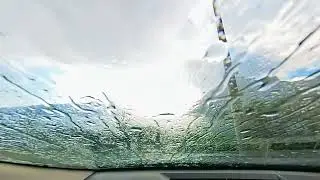 insta360 X4 camera test. Relaxed sitting in the car in the rain. Sound of the rain.
