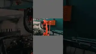 Industrial Robot Application: Aluminum Bar Heating Furnace Loading #loadingandunloading #robot