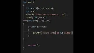 Linear Search in array | Simple logic | #shorts #programming #coding