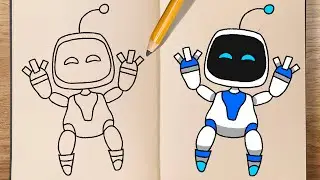 How to draw and colour ASTROBOT (easy step-by-step tutorial)