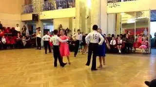 Соревнования 24.12.16. Кира и Дима танцуют Польку (Аттестация)