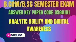 B.Com/B.Sc 5 Sem Analytic ability and Digital Awareness Exam Answer key Maa Shakhumbhari University