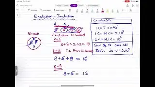 ONEFROMK (Exclusion-Inclusion) CodeChef Starter 99