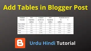 How to Create Tables in Blogger Post Urdu Hindi | Blogger Tutorials for Beginners by Amir Sandila