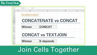 CONCATENATE VS CONCAT VS TEXTJOIN - Join Text From Different Cells Together In Excel