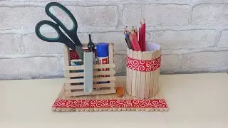 Органайзер для канцелярии из палочек для мороженого