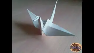 Журавль из бумаги. Оригами.