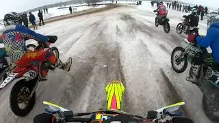 мотокросс Ковров, мотопарк заречье, 23,01,21. нарезал интересных моментов с двух заездов