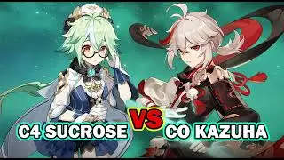 C0 Kazuha vs C4 Sucrose Damage Buff Comparison (Elemental Mastery Build) | Genshin Impact