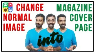change normal image into magazine cover page in PhotoGrid app using phone | Android & ios