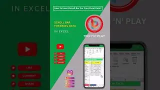 Insert Scroll Bar In Excel Worksheet #shorts #excel #exceltricks #msexcel #exceltips @tech-n-play ​🔥