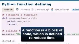PYTHON Tutorial : Python function defining