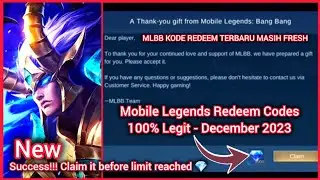 MLBB redeem codes December 26, 2023 - Mobile Legends New redemption code Today! Hurry up! No VPN 😱