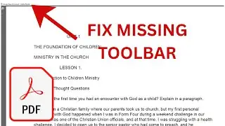 How To Fix Missing Menu And Toolbar On PDF Document