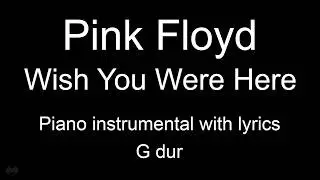 Wish You Were Here - Pink Floyd (piano KARAOKE)