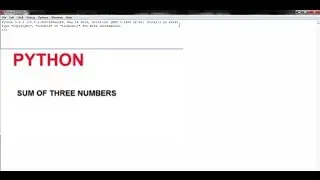 Program to obtain sum of three numbers / PYTHON Coding -MODERN GURUKUL