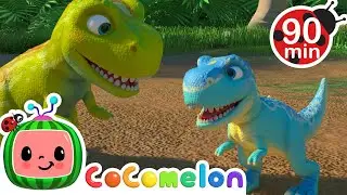 So Many Dinos, So Many Colors | Cocomelon Nursery Rhymes 🚍🍉| Colors For Kids 🌈🏳️‍🌈