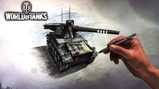 Как нарисовать ТАНК ЧАТ ФУТУР  ( Char Futur ) World of Tanks
