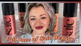 FULL FACE OF SAIE BEAUTY + Swatching Every Shade of Saie's Dew Blushes | BombshelRebeka