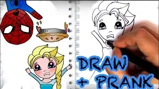 How to Draw CUTE Elsa EASY STEP BY STEP - Spiderman EASY
