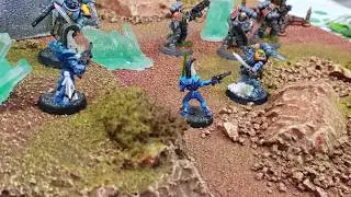 Pedion Battle Scenes: 40K Kill Team, Eldar vs Space Wolves on Red Planet Fortress