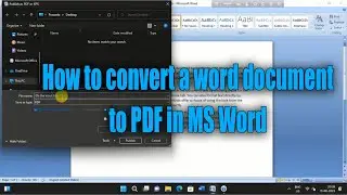 How to convert word document to Pdf in MS Word 2007
