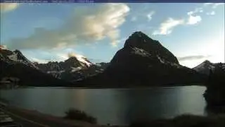 Many Glacier webcam time-lapse (6-3-15) evening to dark