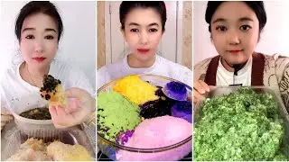 ASMR ICE EATING with MATCHA and MILK POWDER with PASSION FRUIT