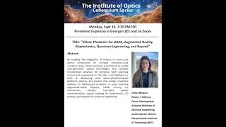 Silicon Photonics for LiDAR, Augmented Reality, Biophotonics, Quantum Engineering, and Beyond