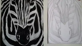 ZEBRA /  ЗЕБРА  /  20 dakikada zebra nasil cizilir . akrilik  boya 🖌