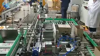Robotic case packer for shampoo bottle of vertical packing