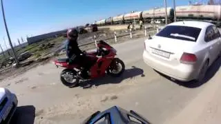 Встретил мотоциклиста + небольшая покатушка