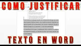 Como JUSTIFICAR un TEXTO en Word