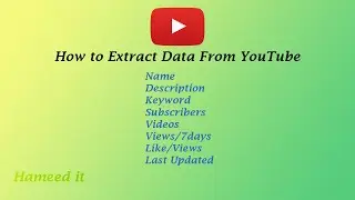 how to scrape data from YouTube  || YouTube Data Scraping ||  web scraper chrome extension