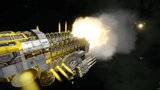 Space Engineers - drone using custom-built weapon (AWT script)