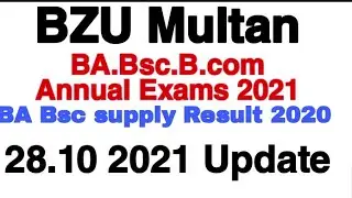 BZU Multan BABsc B com. Annual exams 2021 Supply result 2020