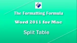 Word for MAC   Split Table - Move a table down to add a caption above it