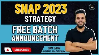 SNAP 2023 Strategy | Free Score Booster Series | Strategy for SNAP Mocks | MBA Pathshala | Udit Sir