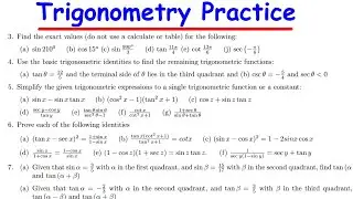 Trigonometry Practice Questions