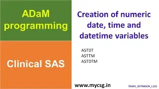 Clinical SAS: ADaM - Create numeric date and time variables - ADaM C1002 L101