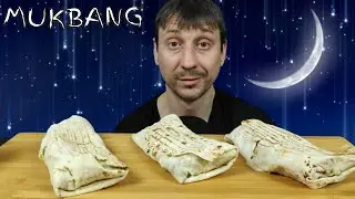 МУКБАНГ ТРИ ШАУРМЫ | MUKBANG THREE SHAWARMA | 
