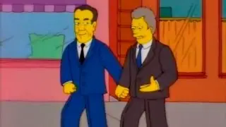 The Simpsons - Bill Clinton and Bob Dole holding hands