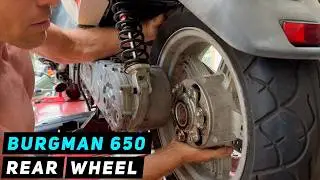 Suzuki Burgman 650 - Rear Wheel Removal / Installation | Mitch's Scooter Stuff