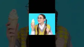 девушка ест мороженое полная сцена