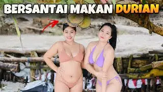 BERSANTAI DI PANTAI VIRAL TERSEMBUNYI SAMBIL MAKAN DURIAN BARENG INTAN ANINDA